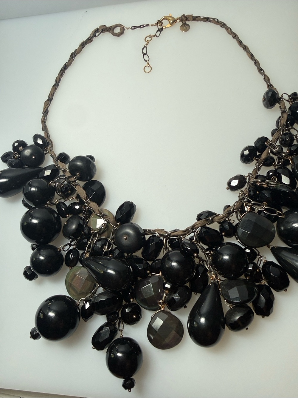 Alexis Bittar Black Cluster Bib Necklace